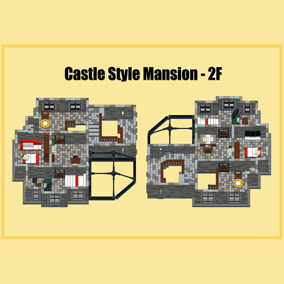 Gothic Castle Villa Victorian Mansion Building Blocks