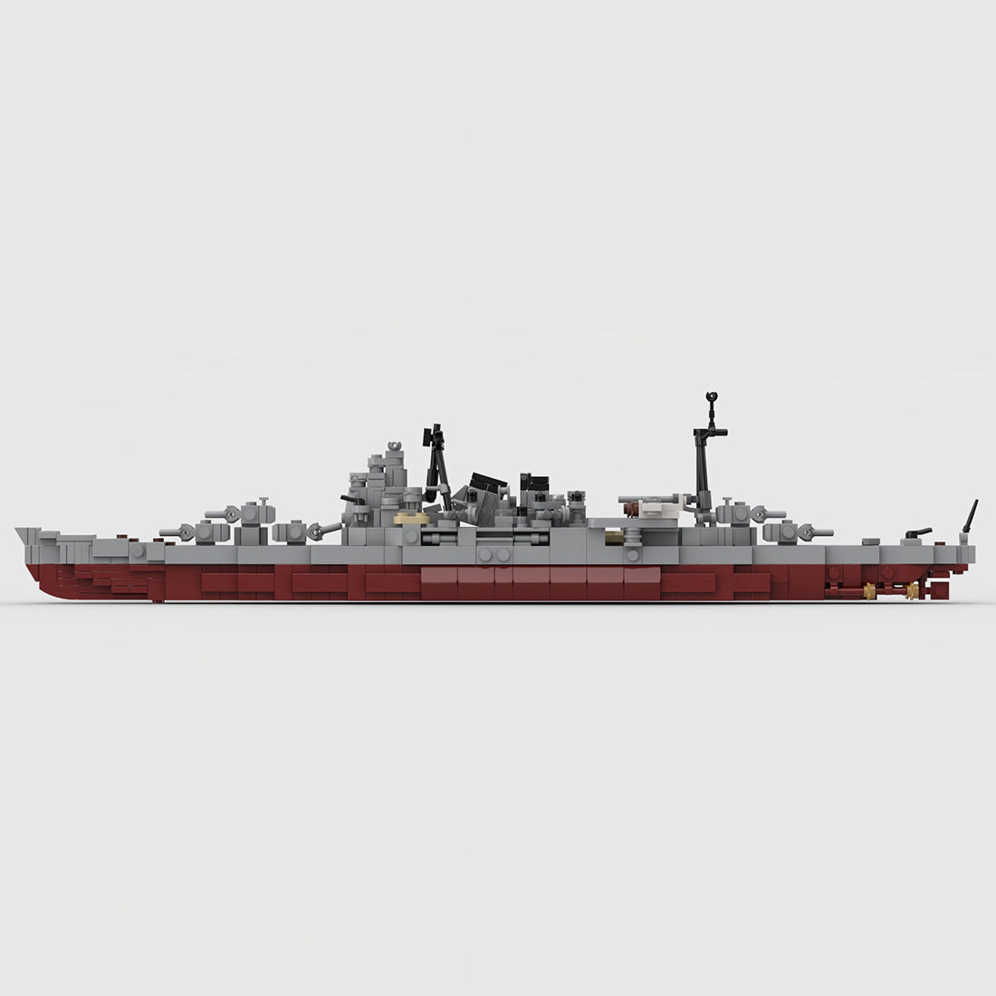 1/485 Scale WWII Japanese Cruiser the Kaohsiung-class Cruiser Atago Military Building Blocks
