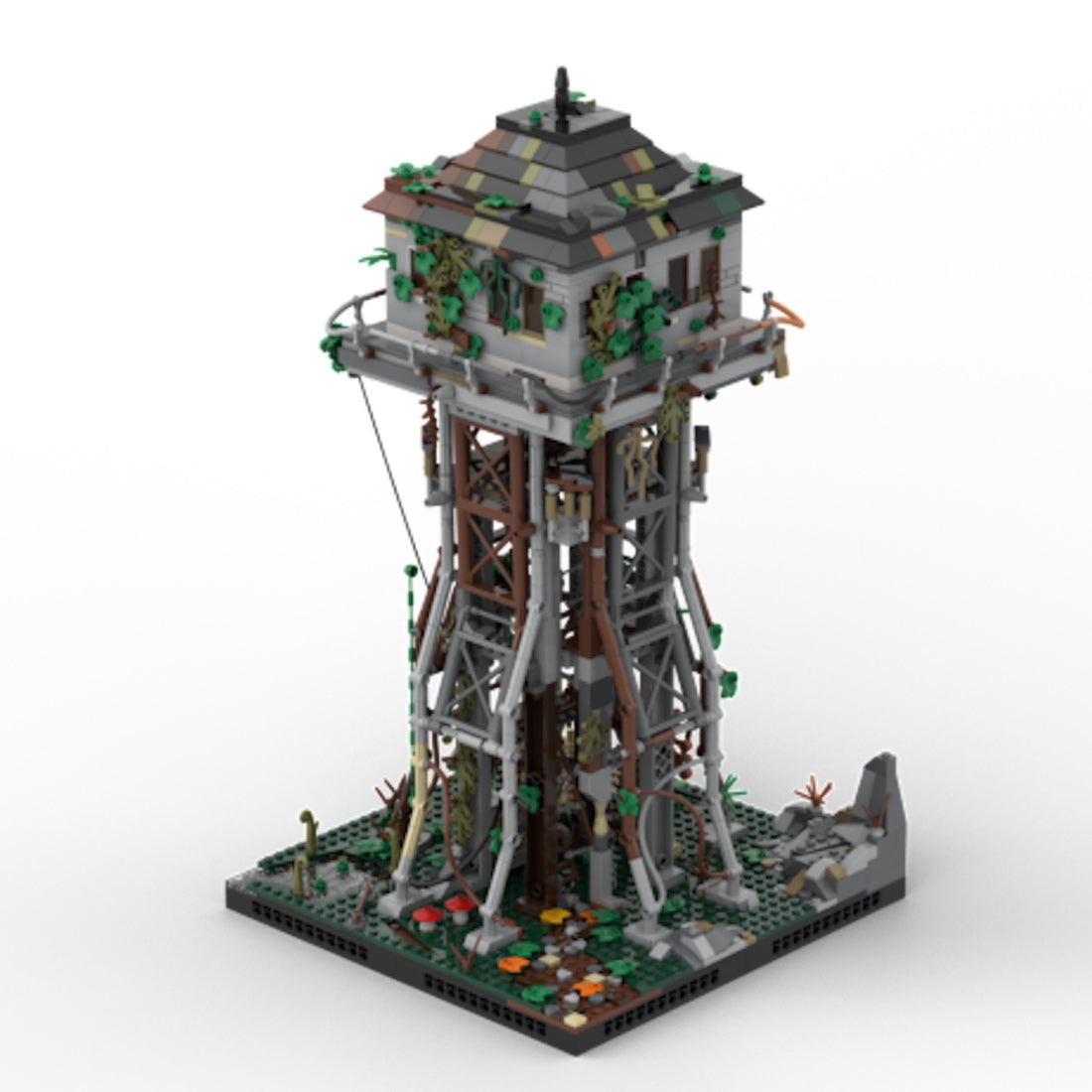 MOC-122044 Abandoned Watchtower Halloween Building Blocks