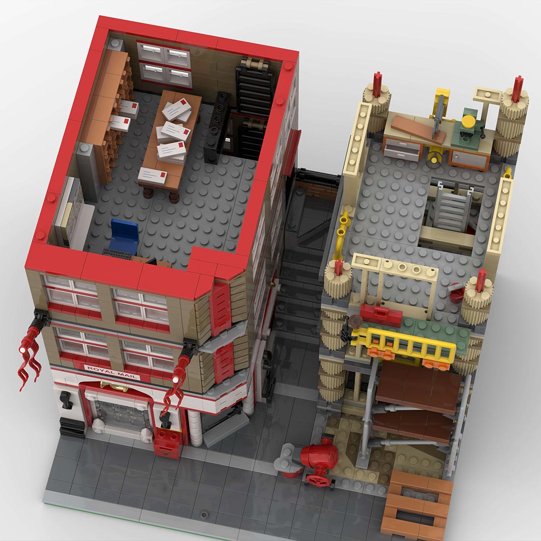 MOC-255310 Post Office & Construction Site Modular Building Blocks