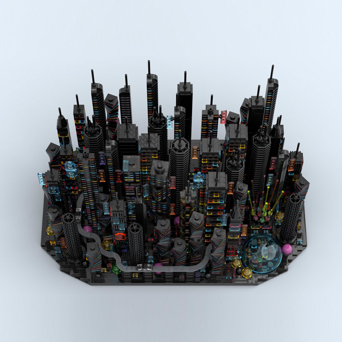 MOC-270096 Bay City Altered Carbon-Inspired Cyberpunk Microcity Building Blocks