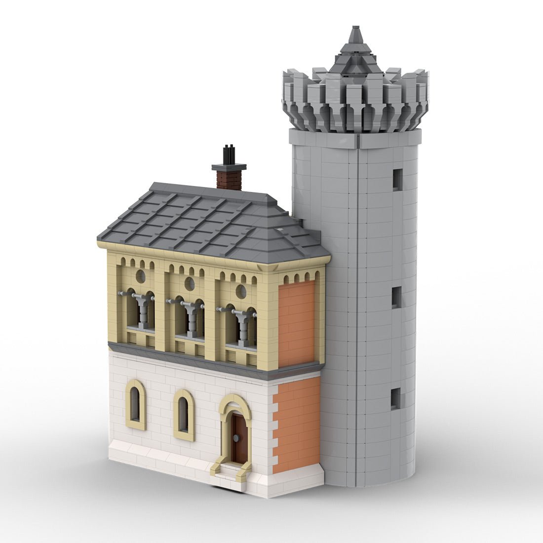 Gatehouse Left Module 1 of Neuschwanstein Castle Building Blocks Set - LesDiy -