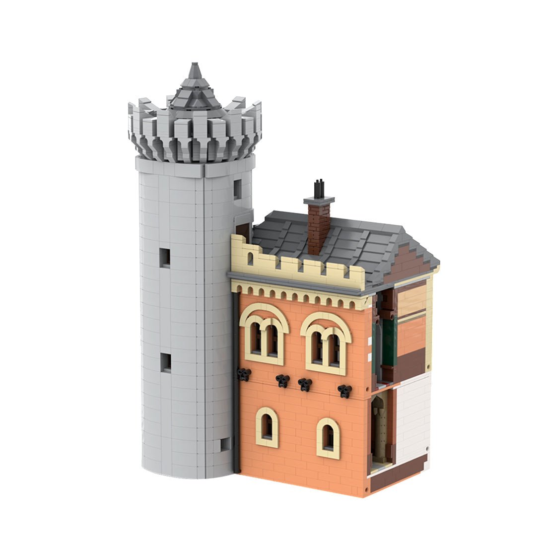 Gatehouse Left Module 1 of Neuschwanstein Castle Building Blocks Set - LesDiy -