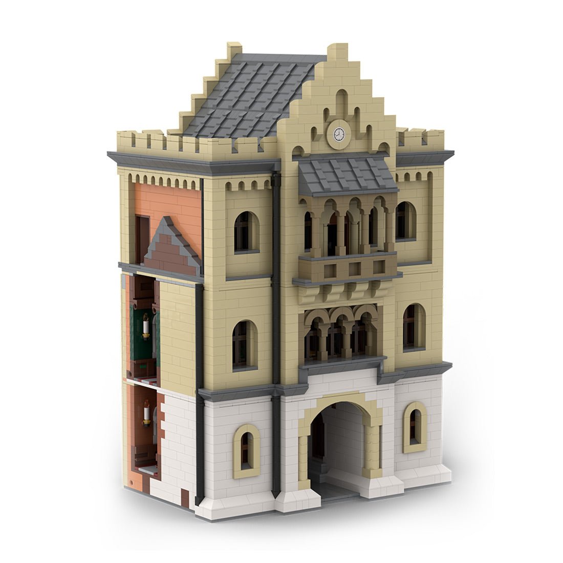 Gatehouse Middle Module 2 of Neuschwanstein Castle Building Blocks Set - LesDiy -