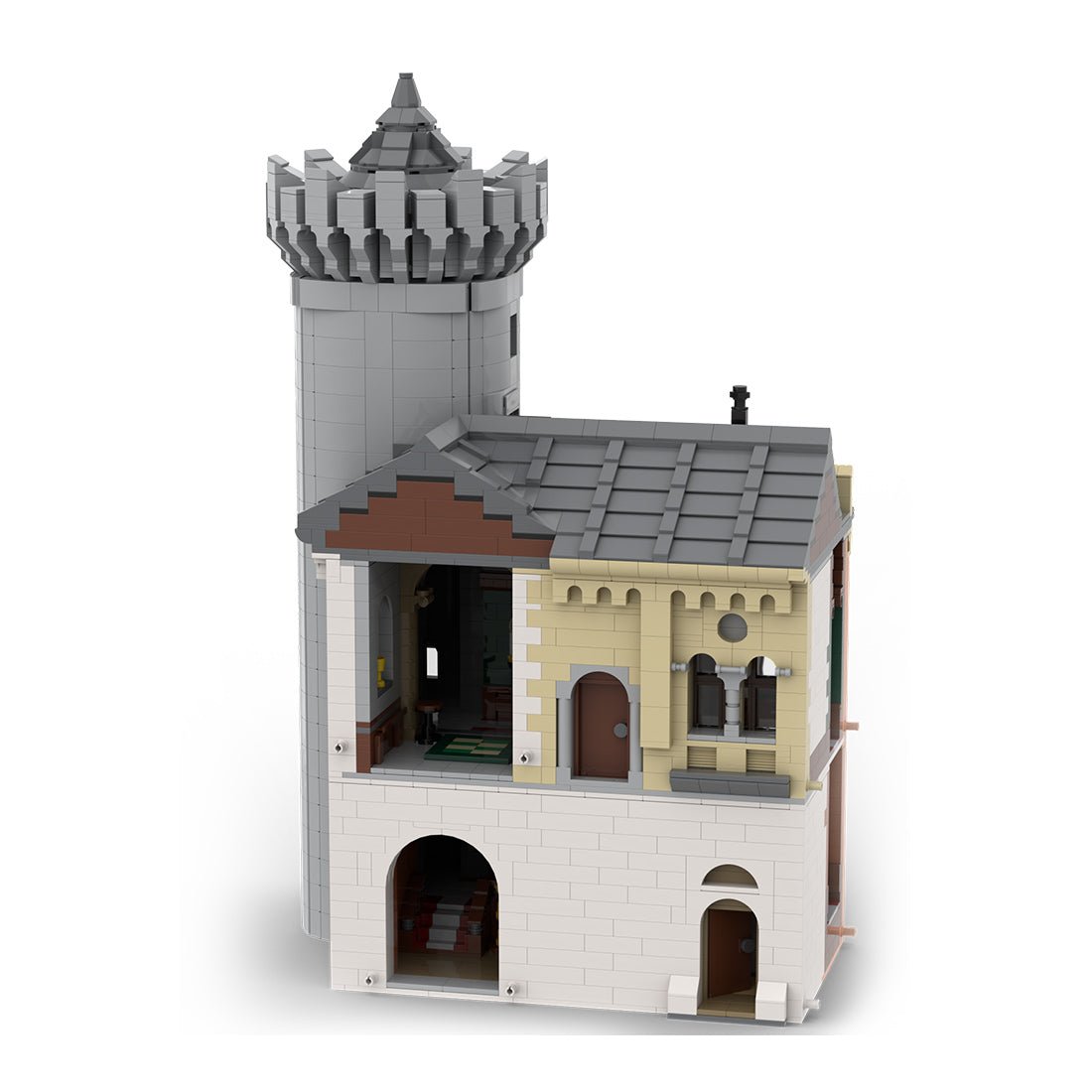 Gatehouse Right Module 3 of Neuschwanstein Castle Building Blocks Set - LesDiy -