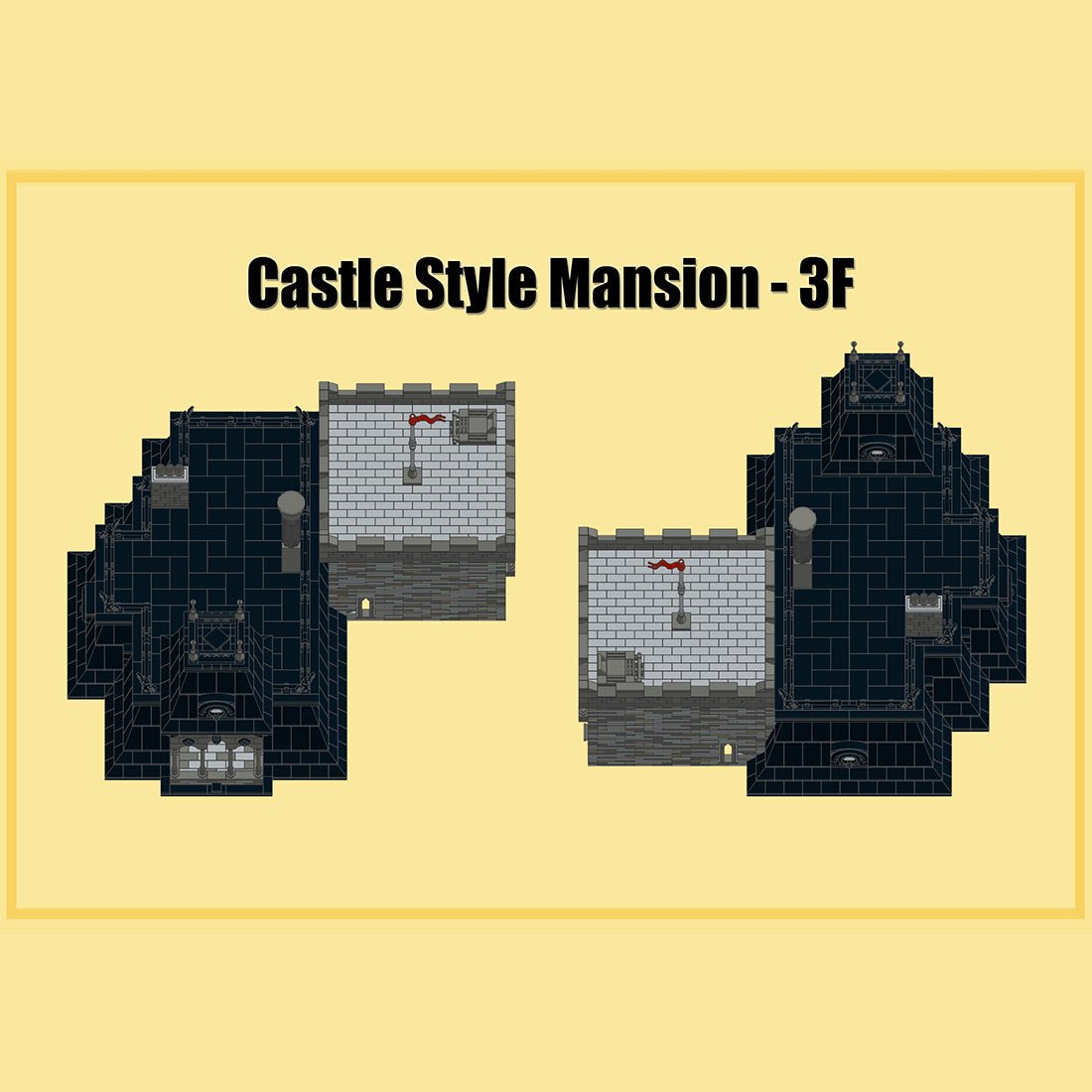Gothic Castle Villa Victorian Mansion Building Blocks-LesDiy -