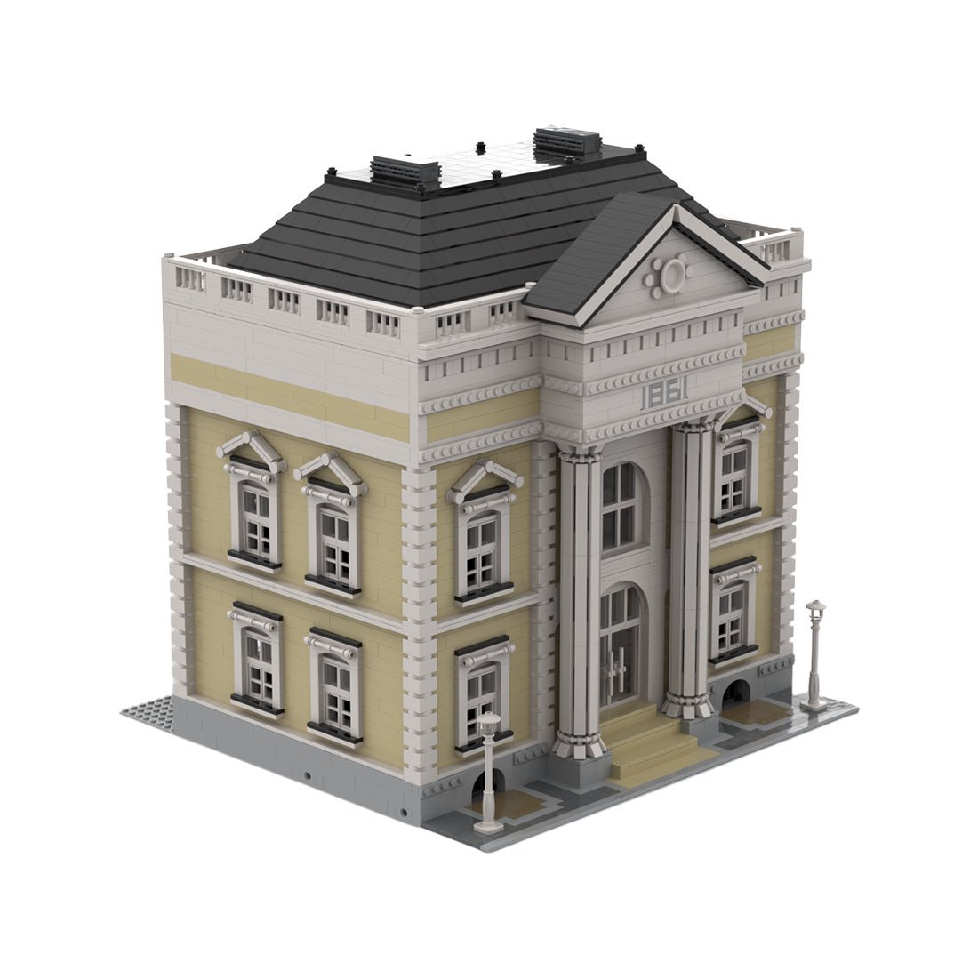 Greek Revival Library Model Architectural Street Scene Building Blocks - LesDiy - Building Blocks