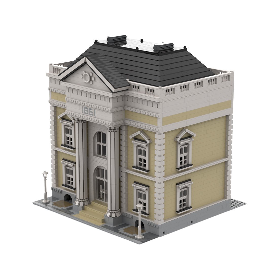 Greek Revival Library Model Architectural Street Scene Building Blocks - LesDiy - Building Blocks