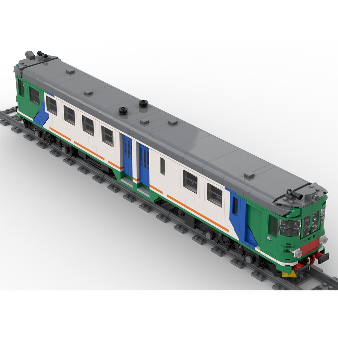 Italian ALn 668 3100 Railcar Building Blocks - LesDiy - Locomotive