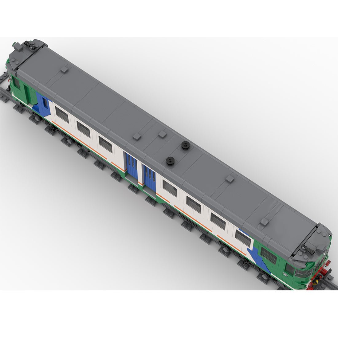 Italian ALn 668 3100 Railcar Building Blocks - LesDiy - Locomotive