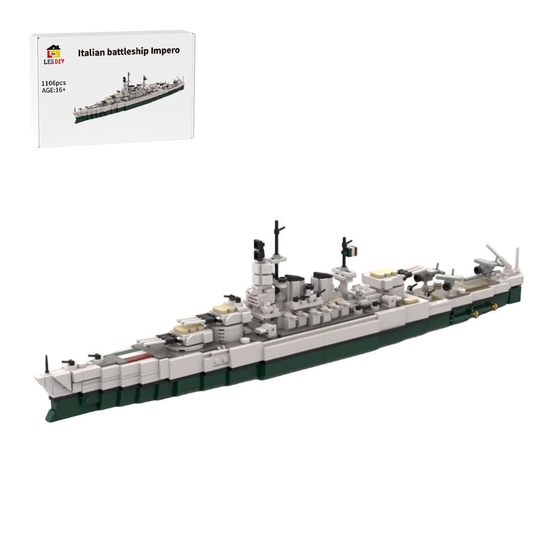 Italian battleship Impero Building Blocks - LesDiy -