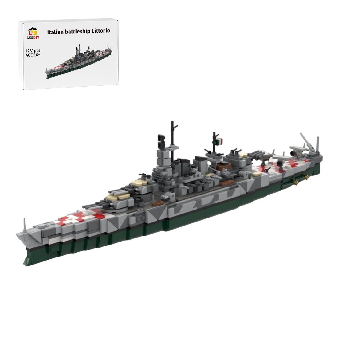 Italian battleship Littorio Building Blocks - LesDiy -