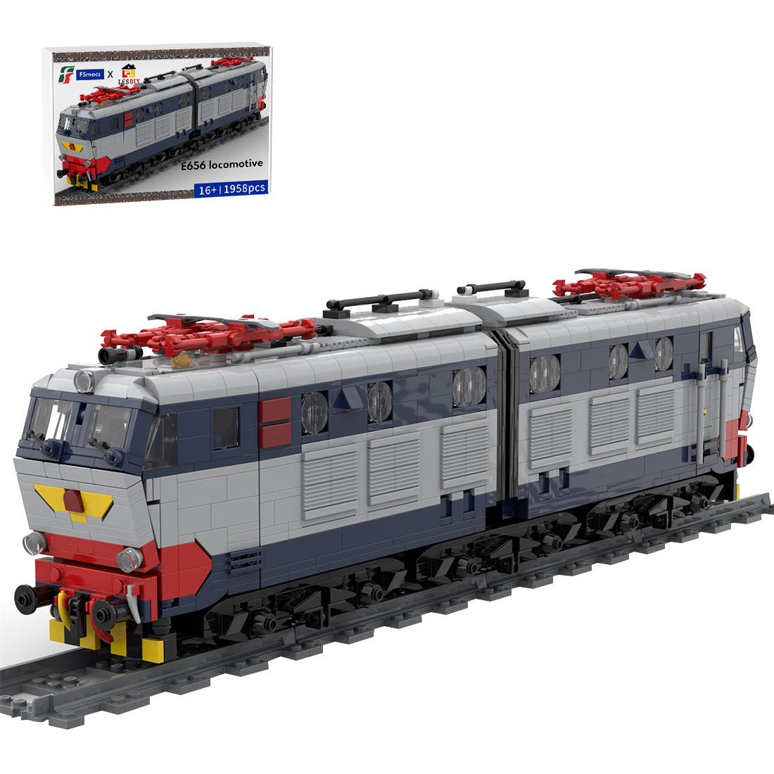 Italian E - 656 Electric Locomotive Building Blocks - LesDiy - Locomotive