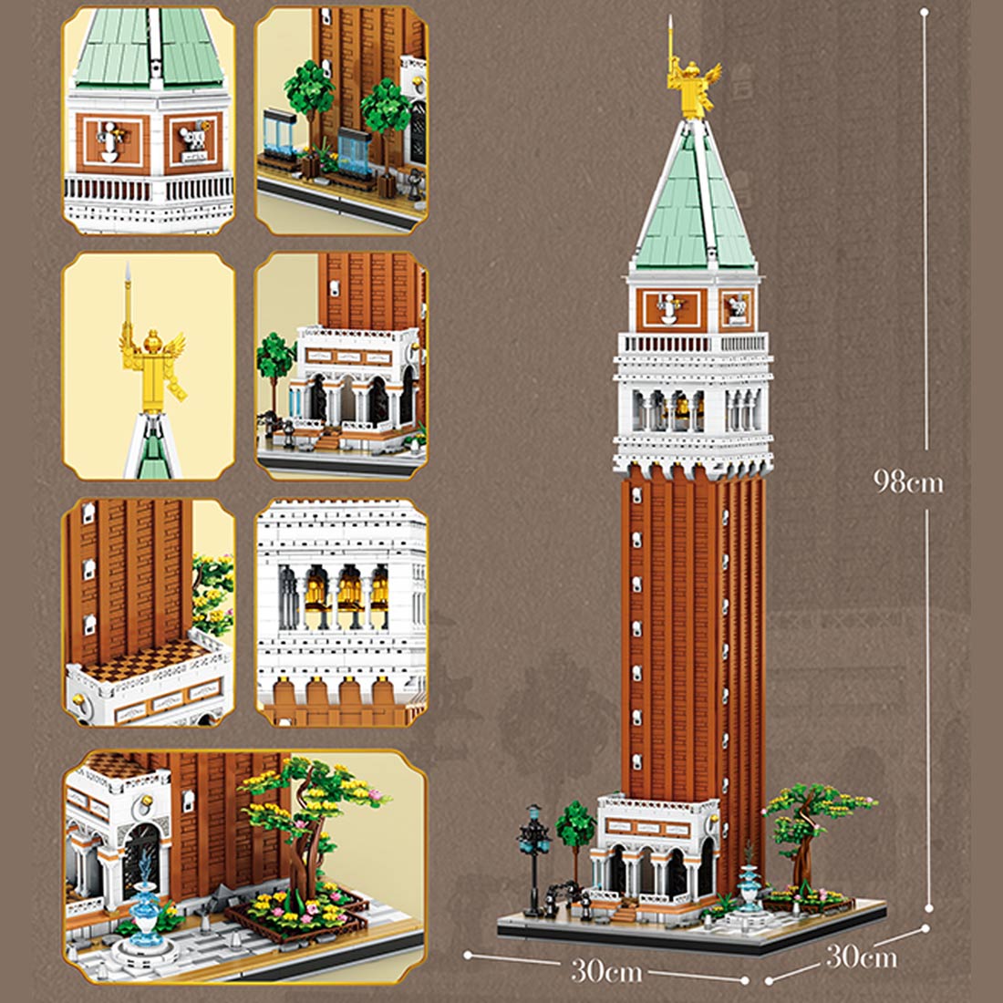 Italian Famous Bell Landmark Tower Building Blocks - LesDiy - Building Blocks