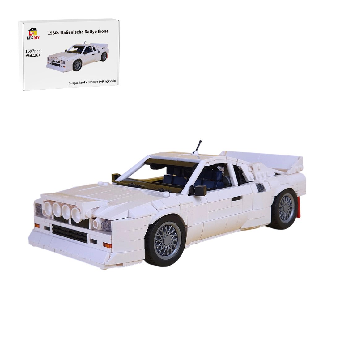 Italian Racing Legend Supercar Building Blocks (gobricks/white) - LesDiy -