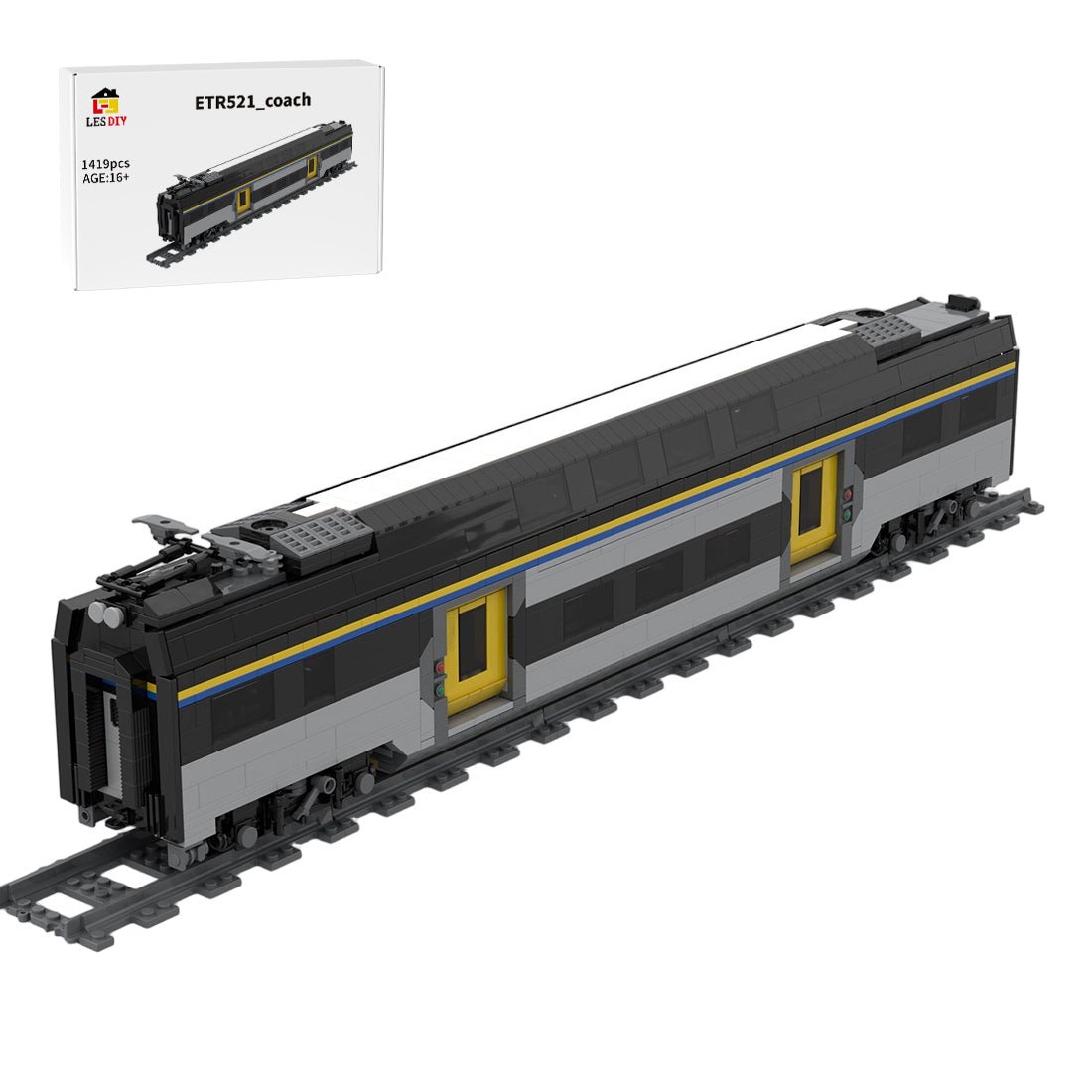 Italy ETR Passenger Train 521"Rock" Buildin Blocks - LesDiy - Locomotive -