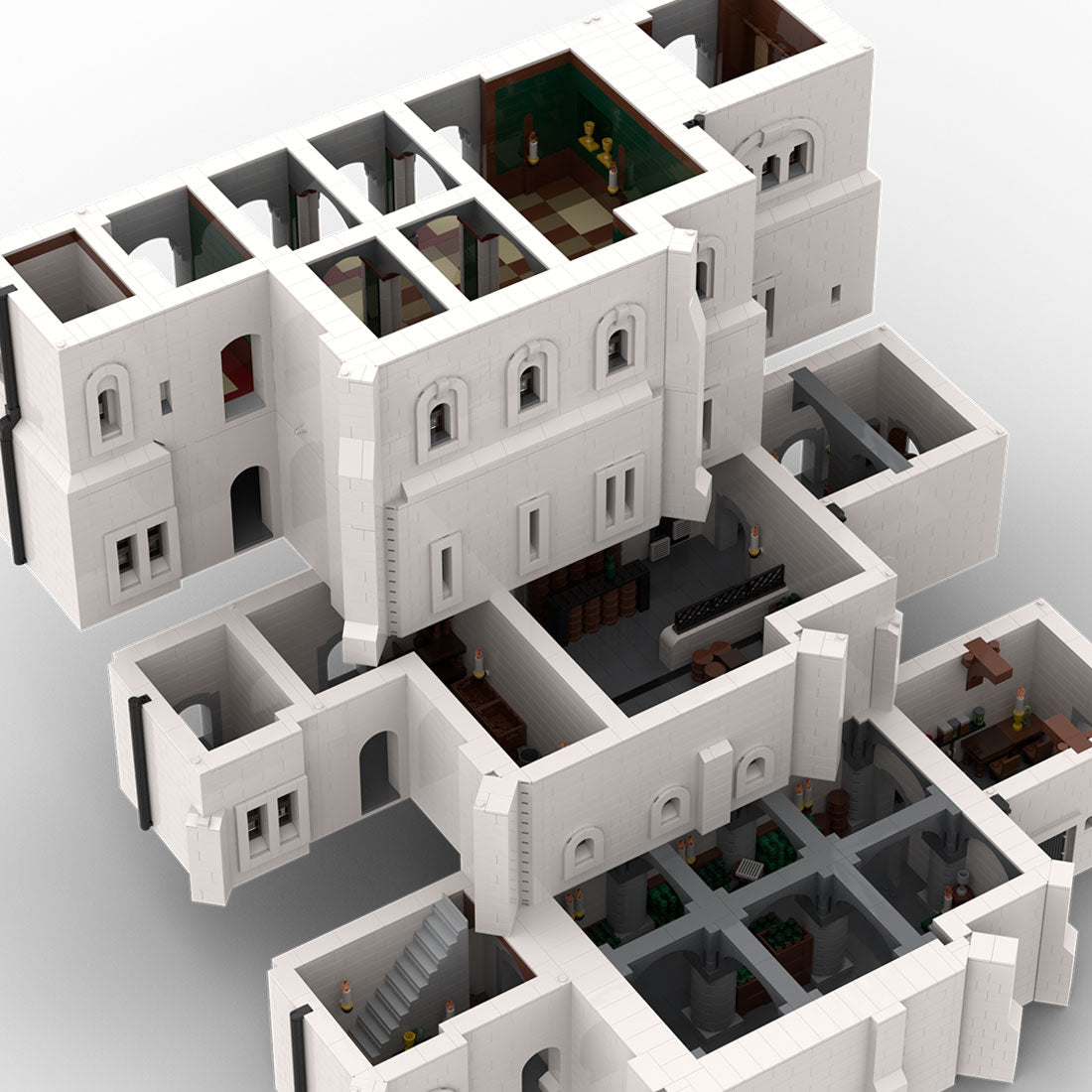 Knighthouse Floor 1 - 4 Module 4 of Neuschwanstein Castle Building Blocks Set - LesDiy -