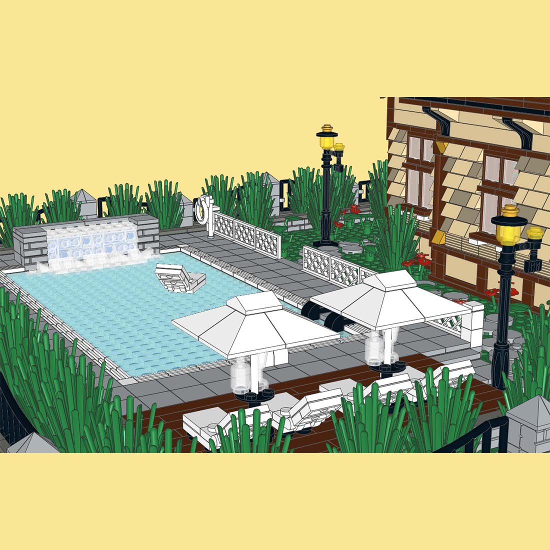 Leisure Club Model Architectural Street Scene Building Blocks Toys Set - LesDiy -