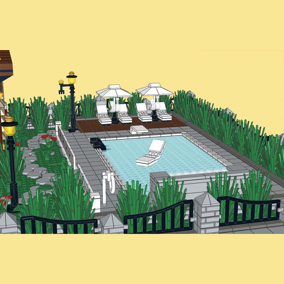 Leisure Club Model Architectural Street Scene Building Blocks Toys Set - LesDiy -