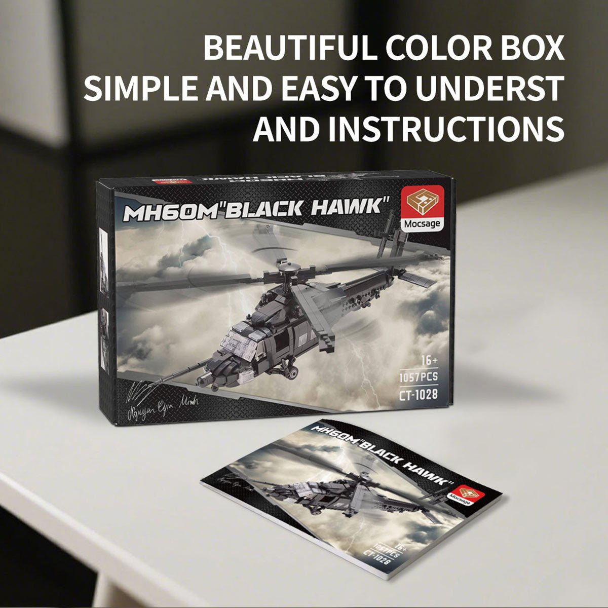 MH60M Black Hawk Military Copter Model DIY Assembly Building Blocks - LesDiy - Building Blocks