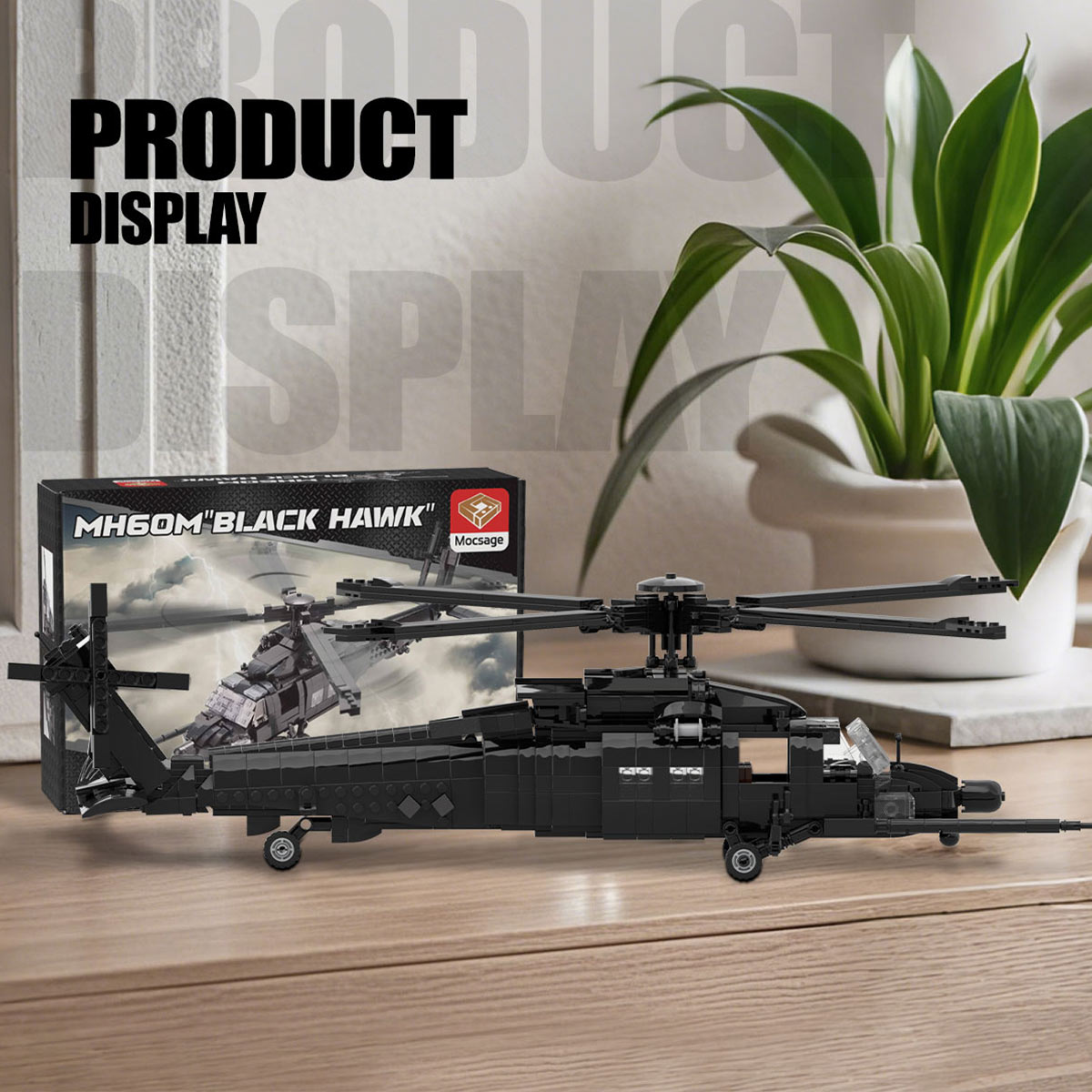 MH60M Black Hawk Military Copter Model DIY Assembly Building Blocks - LesDiy - Building Blocks