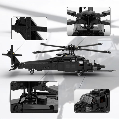 MH60M Black Hawk Military Copter Model DIY Assembly Building Blocks - LesDiy - Building Blocks