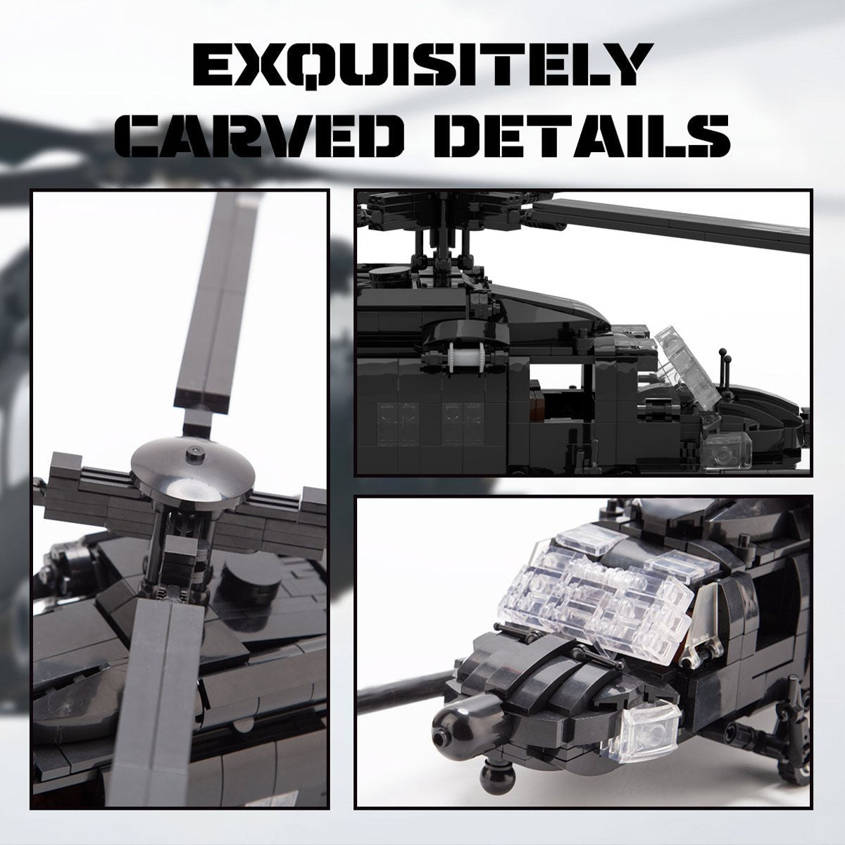 MH60M Black Hawk Military Copter Model DIY Assembly Building Blocks - LesDiy - Building Blocks