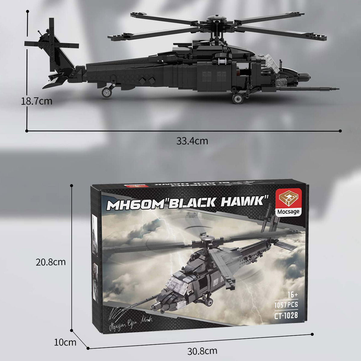 MH60M Black Hawk Military Copter Model DIY Assembly Building Blocks - LesDiy - Building Blocks