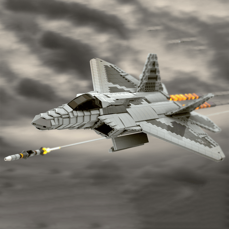 MOC - 105520 1:35 Scale F - 22 Raptor Building Blocks - LesDiy - Building Blocks