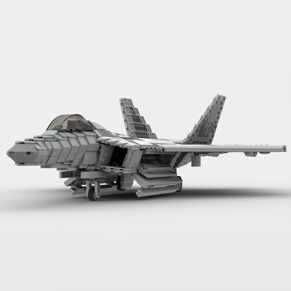 MOC - 105520 1:35 Scale F - 22 Raptor Building Blocks - LesDiy - Building Blocks