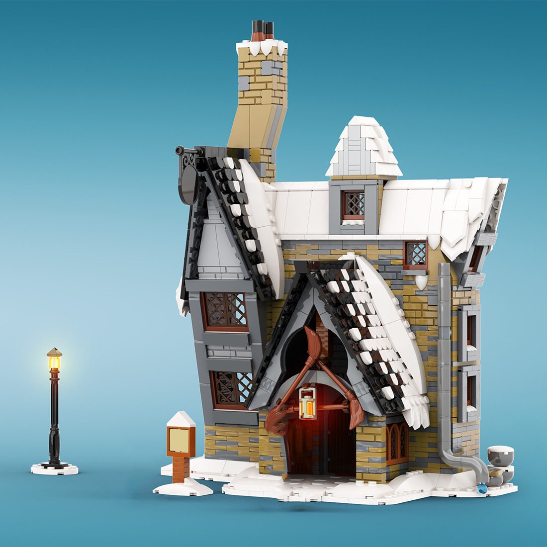 MOC - 114446 Winter Three Broomsticks Inn Building - LesDiy -