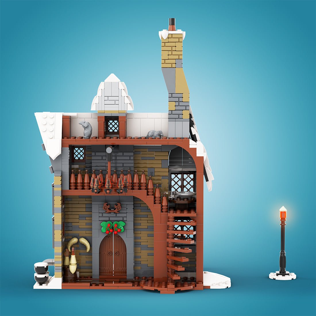 MOC - 114446 Winter Three Broomsticks Inn Building - LesDiy -