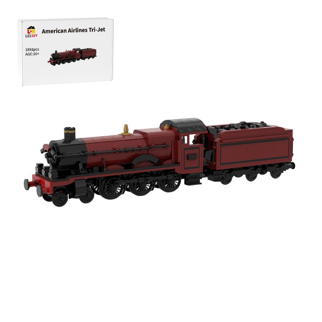 MOC - 117702 GWR 8W Hall Class "Olton - Hall" Steam Locomotive - LesDiy - Locomotive