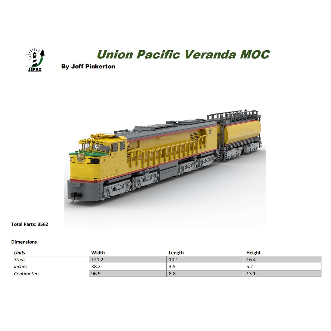 MOC - 118323 Pacific GTEL 8500 Veranda and Fuel Tender(Dynamic Version) - LesDiy - Locomotive