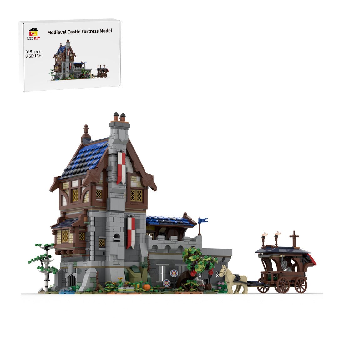 MOC - 118869 Medieval Castle Fortress Model Building Blocks - LesDiy -
