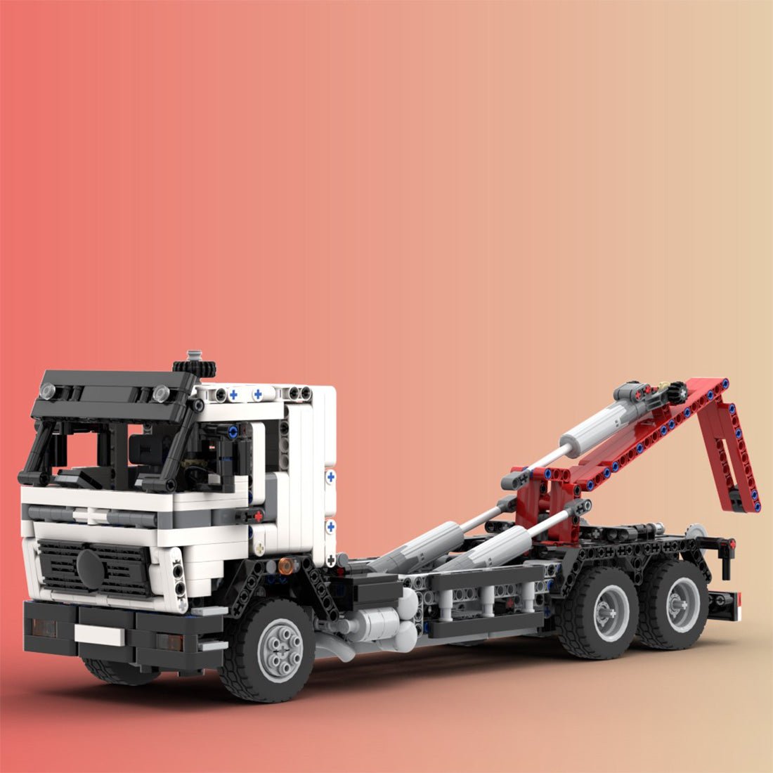 MOC - 120710 NG Hookloader & Crane Container Truck Building Blocks - LesDiy -