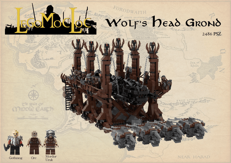 MOC - 122034 Wolf - head Siege Hammer Movie Model - LesDiy -