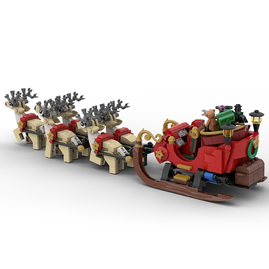 MOC - 123535 Santa' Sleigh Street View Building Blocks - LesDiy -