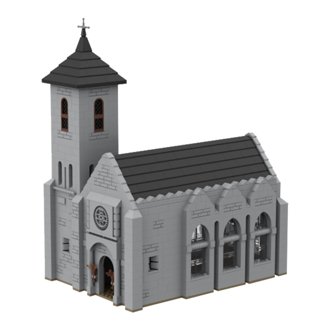 MOC - 124030 Medieval Bell Tower Church Model - LesDiy -
