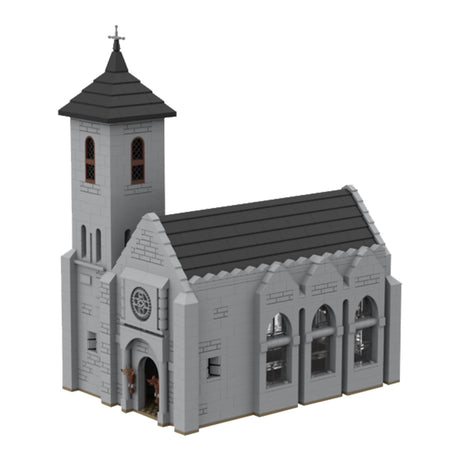 MOC - 124030 Medieval Bell Tower Church Model - LesDiy -