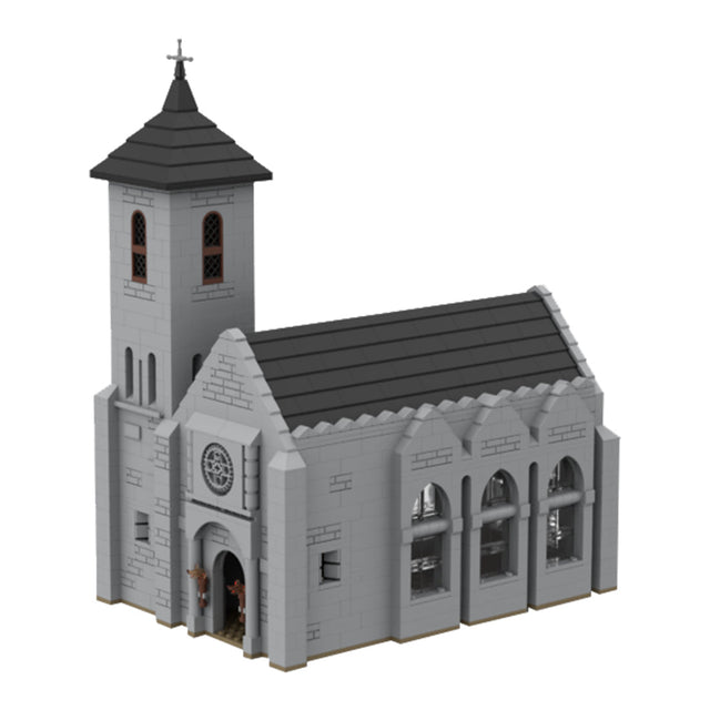 MOC - 124030 Medieval Bell Tower Church Model - LesDiy -