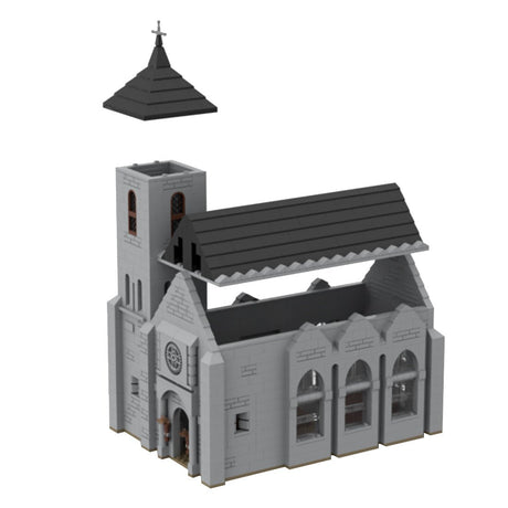 MOC - 124030 Medieval Bell Tower Church Model - LesDiy -