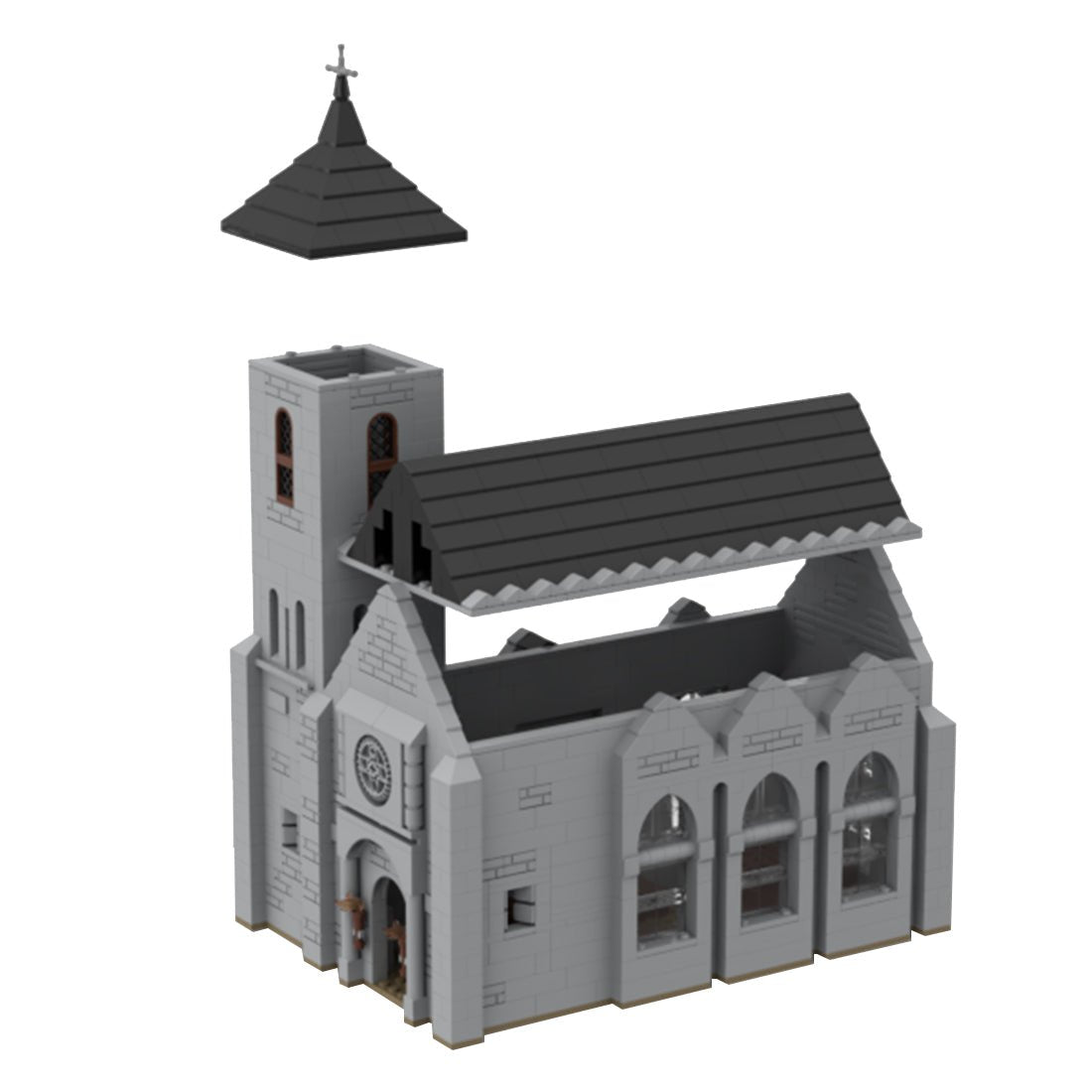 MOC - 124030 Medieval Bell Tower Church Model - LesDiy -