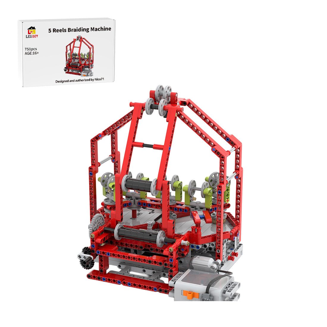 MOC-124035 5-Reel Braiding Machine 2022 Building Blocks-LesDiy-MOC-