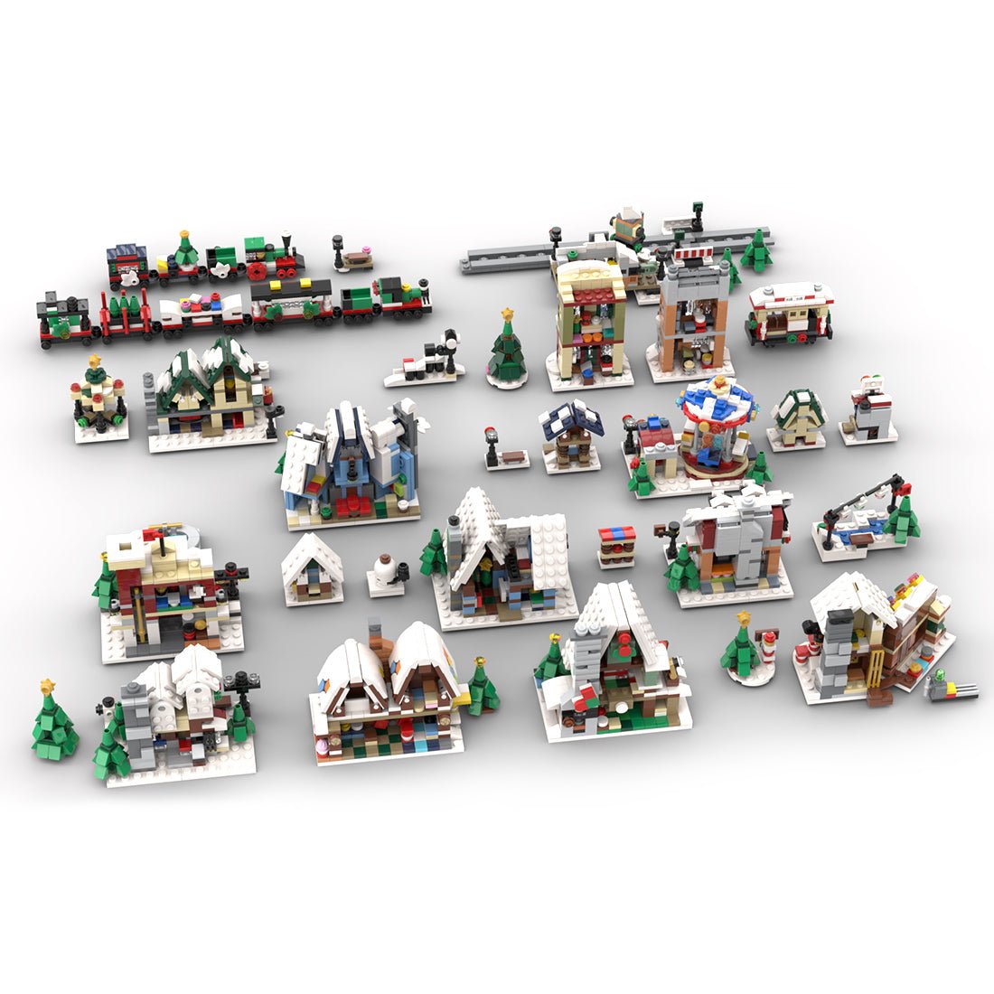 MOC - 124484 Winter Village Street View Building Blocks - LesDiy -