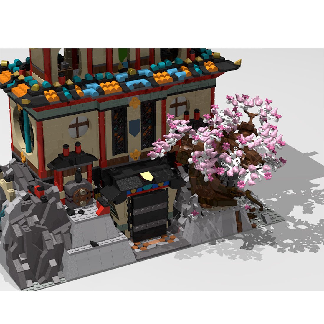 MOC-124852 East Asian Ancient Shrine Tower Building Blocks-LesDiy-MOC-