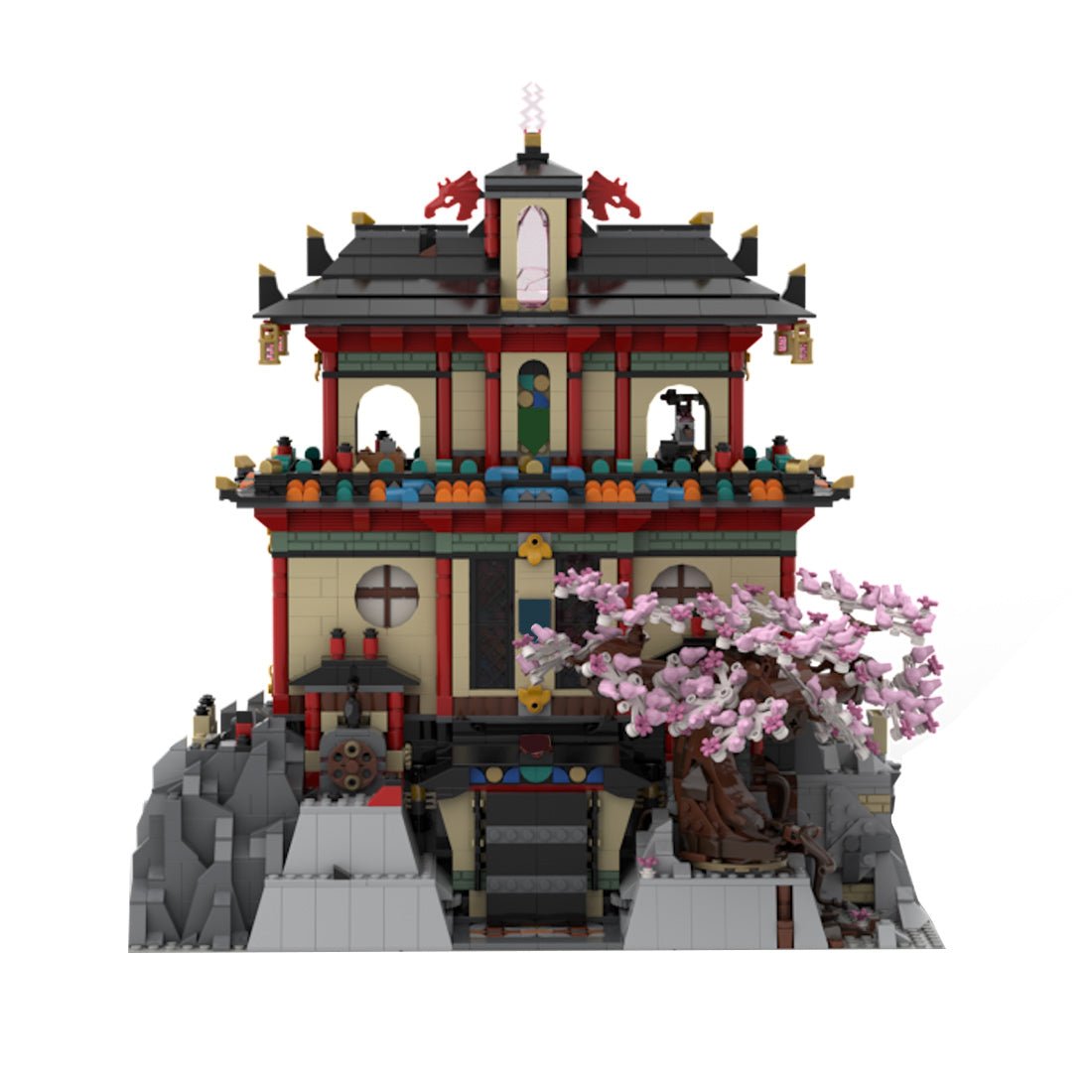 MOC-124852 East Asian Ancient Shrine Tower Building Blocks-LesDiy-MOC-