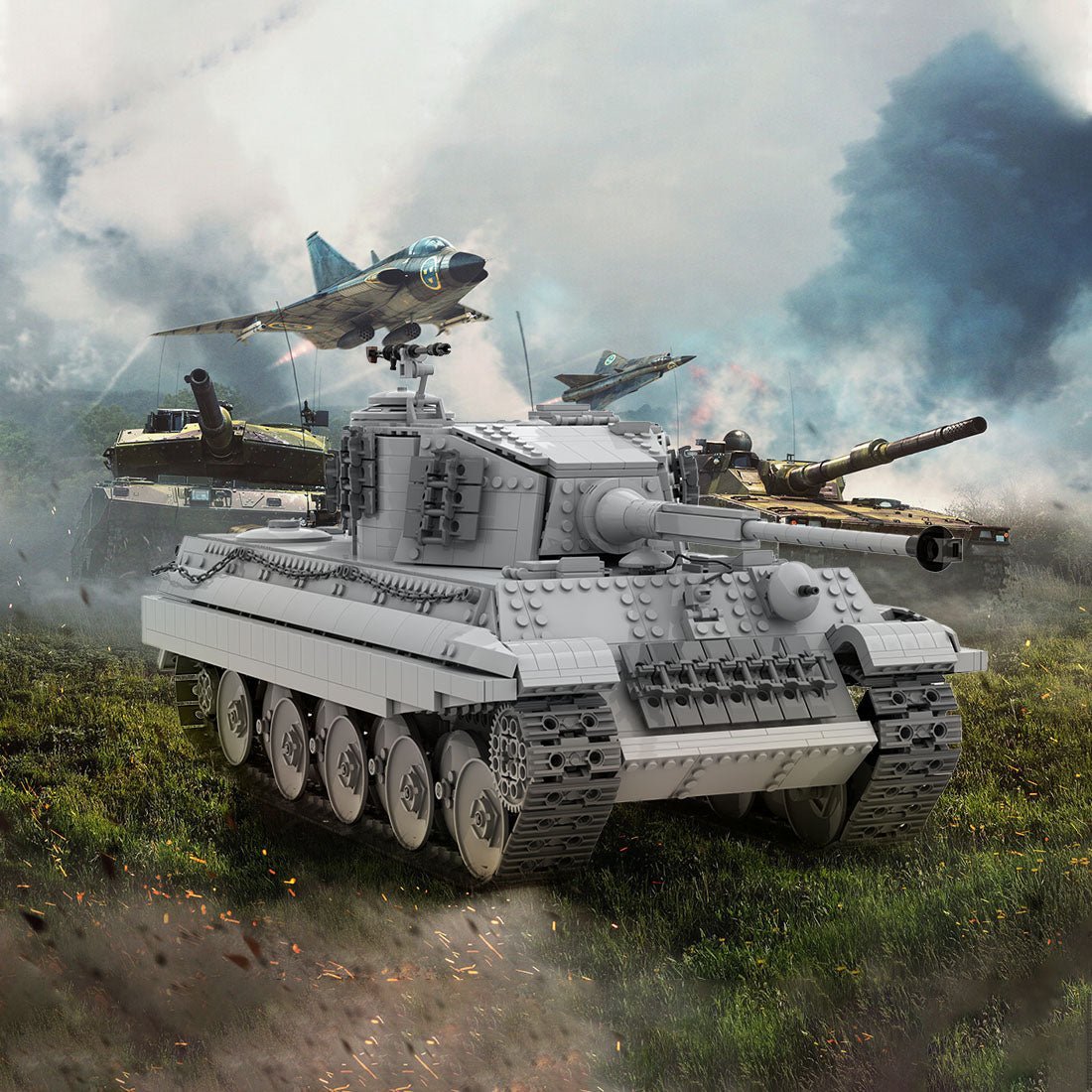 MOC - 130474 1/16 RC King Tiger Tank - LesDiy -