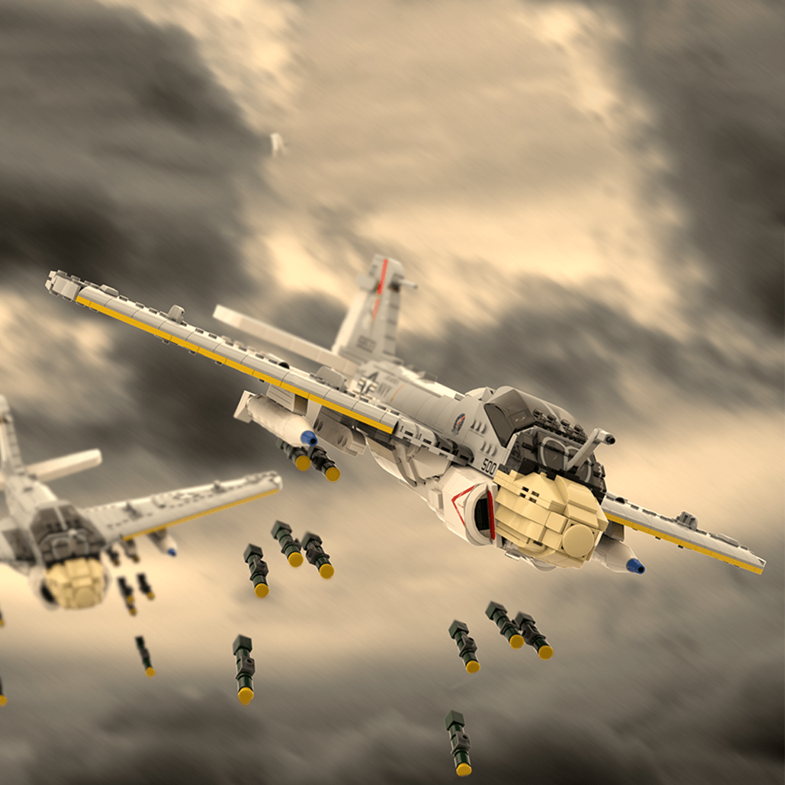 MOC - 130722 1:35 Scale A - 6E Intruder Building Blocks - LesDiy - Building Blocks