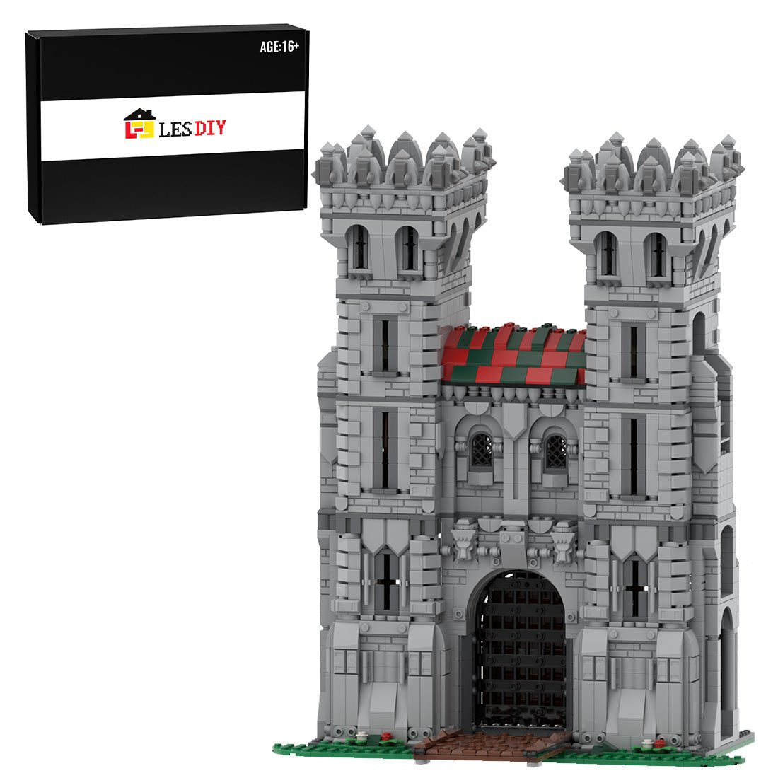 MOC - 130978 Medieval Red Castle Gate - LesDiy -